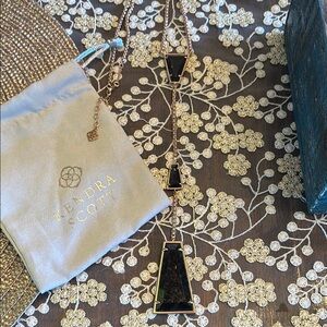 Kendra Scott Black and Rose Gold Necklace